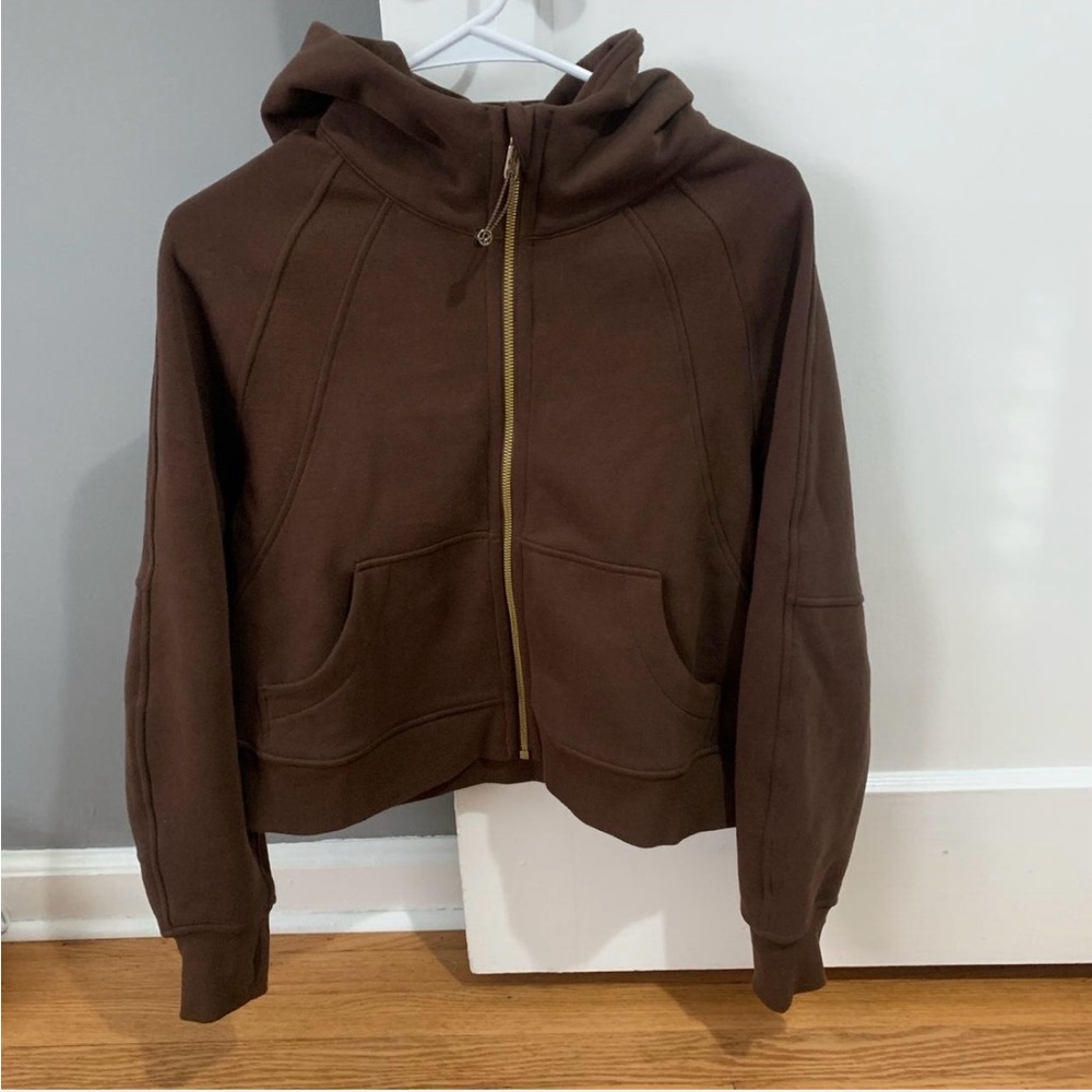lululemon athletica Brown Hooded Zip Sweatshirt